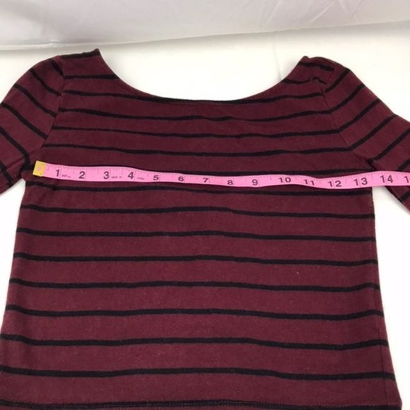 Forever 21 burgandy stripped crop top - Picture 3 of 6